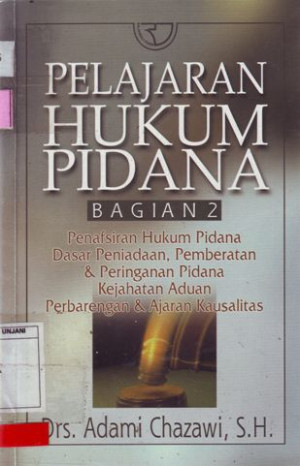 Pelajaran Hukum Pidana,  bagian-2