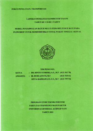 LAPORAN PENELITIAN KOMPETITIF UNJANI TAHUN KE 1 DARI 1 TAHUN